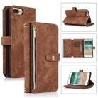 For iPhone 7 Plus / 8 Plus Dream 9-Card Wallet Zipper Bag Leather Phone Case(Brown) - 1