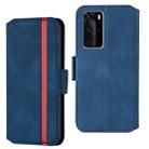 For Huawei P40 Pro Vintage Matte Oil-edge Horizontal Flip Leather Case with Bracket & Card Slots(Blue) - 1