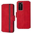 For Huawei P40 Pro Vintage Matte Oil-edge Horizontal Flip Leather Case with Bracket & Card Slots(Red) - 1