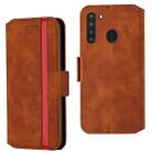 For Galaxy A21 Vintage Matte Oil-edge Horizontal Flip Leather Case with Bracket & Card Slots(Brown) - 1