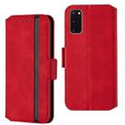 For Galaxy S20 Vintage Matte Oil-edge Horizontal Flip Leather Case with Bracket & Card Slots(Red) - 1