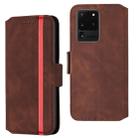 For Galaxy S20 Ultra Vintage Matte Oil-edge Horizontal Flip Leather Case with Bracket & Card Slots(Wine Red) - 1