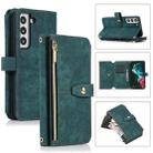 For Samsung Galaxy S23 5G Dream 9-Card Wallet Zipper Bag Leather Phone Case(Green) - 1