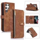 For Samsung Galaxy S23 Ultra 5G Dream 9-Card Wallet Zipper Bag Leather Phone Case(Brown) - 1