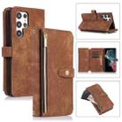 For Samsung Galaxy S22 Ultra 5G Dream 9-Card Wallet Zipper Bag Leather Phone Case(Brown) - 1