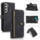 For Samsung Galaxy S21 5G Dream 9-Card Wallet Zipper Bag Leather Phone Case(Black) - 1