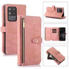 For Samsung Galaxy S20 Ultra Dream 9-Card Wallet Zipper Bag Leather Phone Case(Pink) - 1