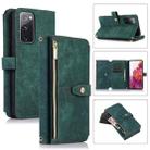 For Samsung Galaxy S20 FE Dream 9-Card Wallet Zipper Bag Leather Phone Case(Green) - 1