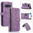 For Samsung Galaxy S10 Dream 9-Card Wallet Zipper Bag Leather Phone Case(Purple) - 1