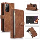 For Samsung Galaxy Note20 Dream 9-Card Wallet Zipper Bag Leather Phone Case(Brown) - 1