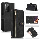 For Samsung Galaxy Note20 Dream 9-Card Wallet Zipper Bag Leather Phone Case(Black) - 1