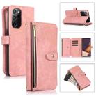 For Samsung Galaxy Note20 Dream 9-Card Wallet Zipper Bag Leather Phone Case(Pink) - 1