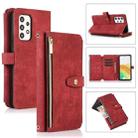 For Samsung Galaxy A53 Dream 9-Card Wallet Zipper Bag Leather Phone Case(Red) - 1