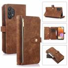 For Samsung Galaxy A32 4G Dream 9-Card Wallet Zipper Bag Leather Phone Case(Brown) - 1