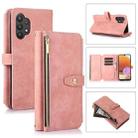 For Samsung Galaxy A32 4G Dream 9-Card Wallet Zipper Bag Leather Phone Case(Pink) - 1