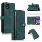 For Samsung Galaxy A22 4G Dream 9-Card Wallet Zipper Bag Leather Phone Case(Green) - 1
