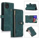 For Samsung Galaxy A22 5G Dream 9-Card Wallet Zipper Bag Leather Phone Case(Green) - 1