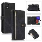 For Samsung Galaxy A22 5G Dream 9-Card Wallet Zipper Bag Leather Phone Case(Black) - 1