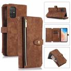 For Samsung Galaxy A51 4G Dream 9-Card Wallet Zipper Bag Leather Phone Case(Brown) - 1