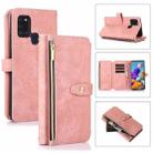 For Samsung Galaxy A21s Dream 9-Card Wallet Zipper Bag Leather Phone Case(Pink) - 1