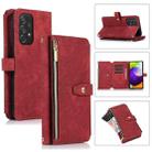 For Samsung Galaxy A72 4G / 5G Dream 9-Card Wallet Zipper Bag Leather Phone Case(Red) - 1