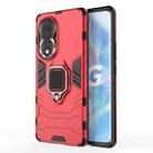 For Honor 80 Shockproof PC + TPU Phone Case with Magnetic Ring Holder(Red) - 1