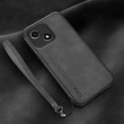 For Honor Play 30 Lamba Skin Feel Leather Back Phone Case with Strap(Dark Grey) - 1