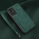 For Honor 30 Lamba Skin Feel Leather Back Phone Case with Strap(Deep Green) - 1