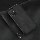 For Honor 30S Lamba Skin Feel Leather Back Phone Case with Strap(Black) - 1