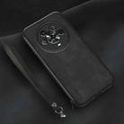 For Honor Magic4 Lamba Skin Feel Leather Back Phone Case with Strap(Black) - 1