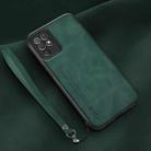 For Honor Play 5T Youth Lamba Skin Feel Leather Back Phone Case with Strap(Deep Green) - 1