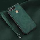 For Honor V9 Lamba Skin Feel Leather Back Phone Case with Strap(Deep Green) - 1