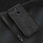 For Honor View 20 Lamba Skin Feel Leather Back Phone Case with Strap(Black) - 1