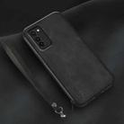 For Honor V30 Lamba Skin Feel Leather Back Phone Case with Strap(Black) - 1