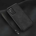 For Honor X10 Lamba Skin Feel Leather Back Phone Case with Strap(Black) - 1