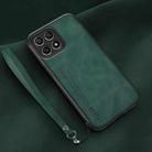 For Honor X30i Lamba Skin Feel Leather Back Phone Case with Strap(Deep Green) - 1