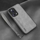 For Xiaomi Civi 2 Lamba Skin Feel Leather Back Phone Case with Strap(Space Grey) - 1