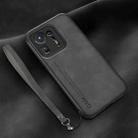 For Xiaomi Mix 4 Lamba Skin Feel Leather Back Phone Case with Strap(Dark Grey) - 1