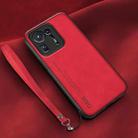 For Xiaomi Mix 4 Lamba Skin Feel Leather Back Phone Case with Strap(Red) - 1