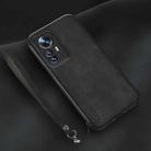 For Xiaomi 12 Pro Lamba Skin Feel Leather Back Phone Case with Strap(Black) - 1