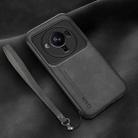 For Xiaomi 12S Ultra Lamba Skin Feel Leather Back Phone Case with Strap(Dark Grey) - 1