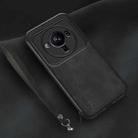 For Xiaomi 12S Ultra Lamba Skin Feel Leather Back Phone Case with Strap(Black) - 1