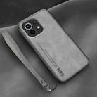 For Xiaomi Mi 11 Lamba Skin Feel Leather Back Phone Case with Strap(Space Grey) - 1