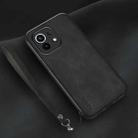 For Xiaomi Mi 11 Lamba Skin Feel Leather Back Phone Case with Strap(Black) - 1