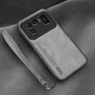 For Xiaomi Mi 11 Ultra Lamba Skin Feel Leather Back Phone Case with Strap(Space Grey) - 1