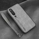 For Xiaomi Mi 10 Lamba Skin Feel Leather Back Phone Case with Strap(Space Grey) - 1