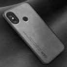 For Xiaomi Mi 8 SE Lamba Skin Feel Leather Back Phone Case with Strap(Dark Grey) - 3