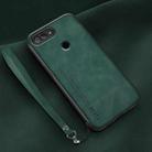 For Xiaomi Mi 8 Lite Lamba Skin Feel Leather Back Phone Case with Strap(Deep Green) - 1