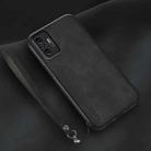 For Xiaomi Redmi Note 10 Pro Lamba Skin Feel Leather Back Phone Case with Strap(Black) - 1