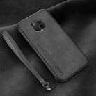 For Xiaomi Redmi Note 9 Pro 5G Lamba Skin Feel Leather Back Phone Case with Strap(Dark Grey) - 1